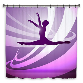 Silhouettes Gymnastics Shower Curtain