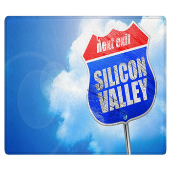 Silicon Valley 3d Rendering Blue Street Sign Area Rug
