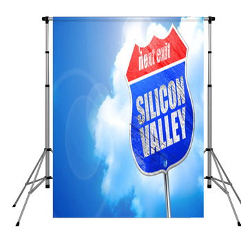 Silicon Valley 3d Rendering Blue Pole Pocket Backdrop