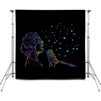Singer Grup Band T Shirt Design Custom Size Backdrop