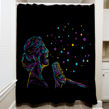 Singer Grup Band T Shirt Design Template Shower Curtain