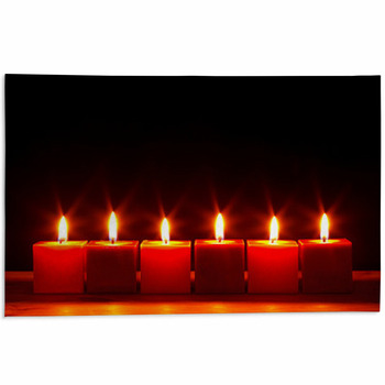 Six Square Candles Burning Bright Area Rug