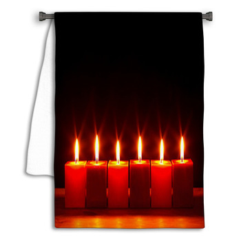 Six Square Candles Burning Bright Towel