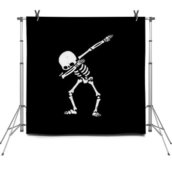 Skeleton Doing Dab Vector Fleece Backdrop