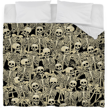 Skeletons Seamless Background Fleece Bed Blanket