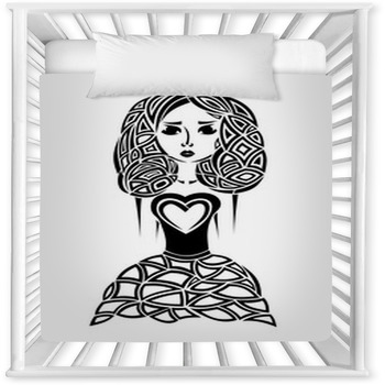 Sketch Of The Girl Sinister Woman Baby Crib Comforter