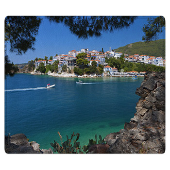 Skiathos Island In Greece. View Of Plakes Area. Bath Mat