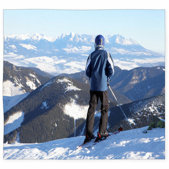 Skier On The Hill Chopok, Slovakia Custom Size Floor Mat