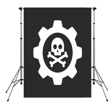 Skull An Gear Pole Pocket Backdrop