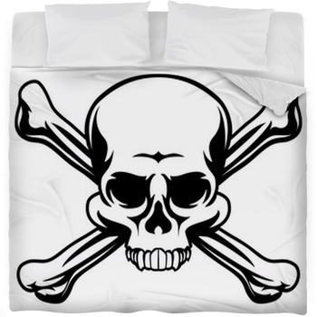 Skull And Crossbones Symbol Fleece Bed Blanket