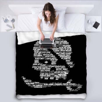 Skull And Cutlass Made Of Pirate Words Fleece Blanket