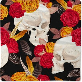 Skull And Flowers Seamless Background Baby Blanket