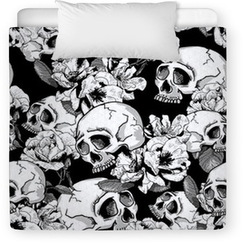 Skull And Flowers Seamless Background Toddler Comforter