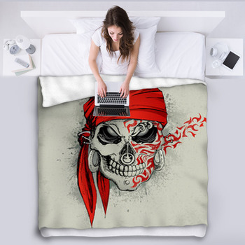Skull Background Fleece Blanket
