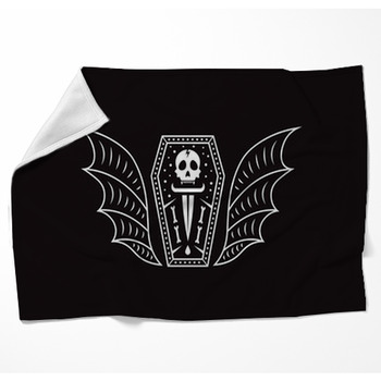Skull Coffin Vampire Logo Skull Woven Throw Blanket
