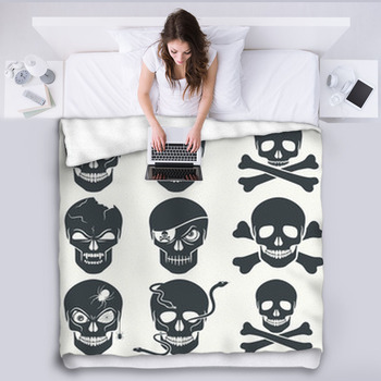 Skull Icons Fleece Blanket