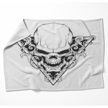 Skull Illustration Woven Throw Blanket