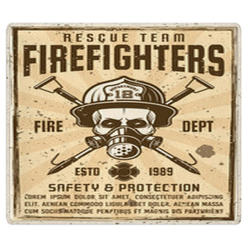 Skull In Gas Mask And Firefighter Helmet Poster Bath Mat