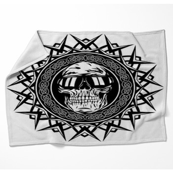 Skull On Pattern Woven Throw Blanket