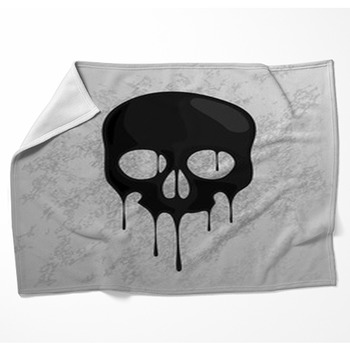 Skull Silhouette Drop Melt Paint Woven Throw Blanket