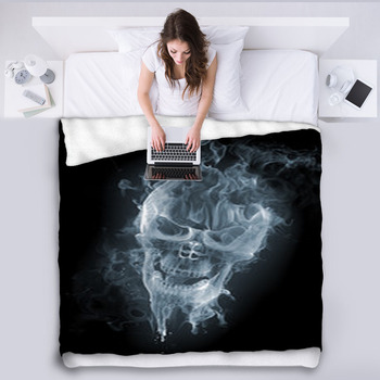 Skull - Smoke Fleece Blanket