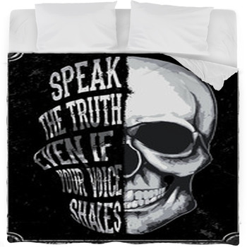 Skull T Shirt Graphic Design Fleece Bed Blanket