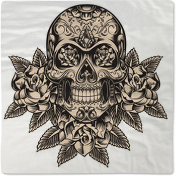 Skull With Roses Baby Blanket