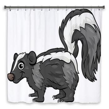 Skunk Animal Cartoon Illustration Shower Curtain