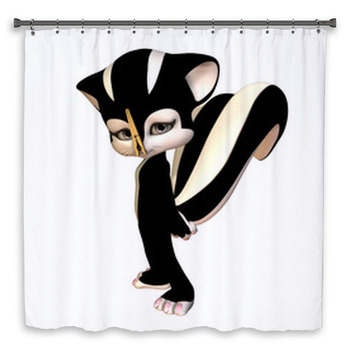 Sky Skunk With A Clothespin On Her Nose Shower Curtain