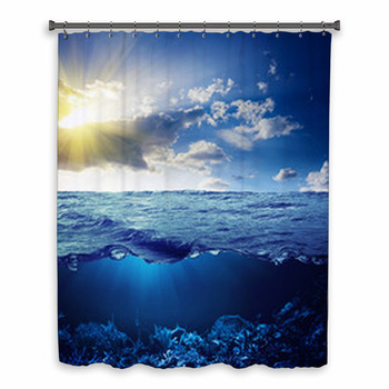 Sky, Waterline And Underwater  Custom Size Shower Curtain