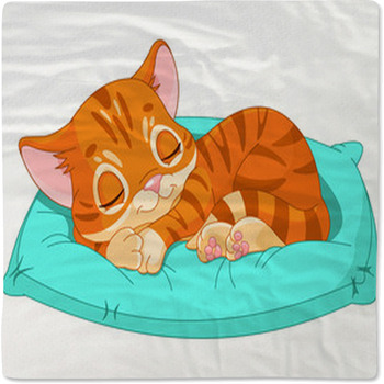 Sleeping Kitten Baby Blanket