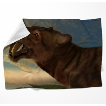 Smilodon Cat Woven Throw Blanket