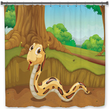 Snake In The Forest Shower Curtain