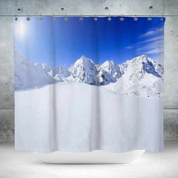 Snow-capped Peaks Of The Custom Size Shower Curtain