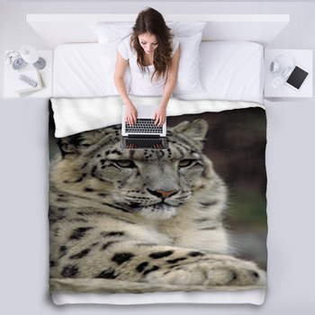 Snow Leopard Fleece Blanket