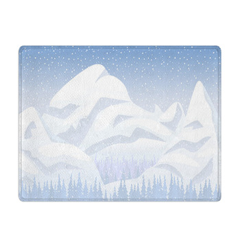 Snow Mountain Landscape Bath Mat