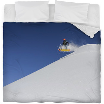 Snowboard Freerider Fleece Bed Blanket