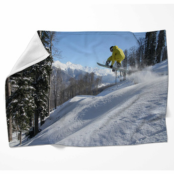 Snowboard Freerider Fleece Blanket