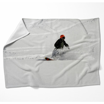 Snowboard Freerider Woven Throw Blanket