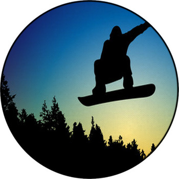Snowboard Jump Round Rug
