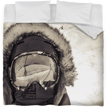 Snowboarder Fleece Bed Blanket