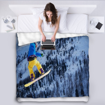 Snowboarder Fleece Blanket