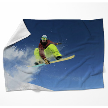 Snowboarder In The Sky Fleece Blanket