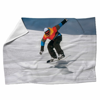 Snowboarder Jumping Fleece Blanket
