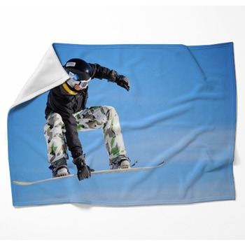 Snowboarder Woven Throw Blanket