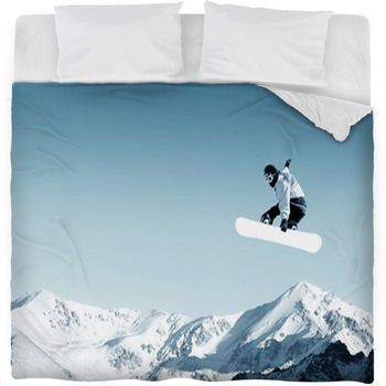 Snowboarding Fleece Bed Blanket