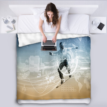 Snowboarding Fleece Blanket