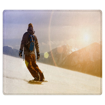 Snowboarding In Sun Shine Area Rug
