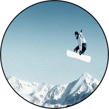 Snowboarding Round Rug