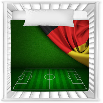 Soccer Or Football Field Background  Baby Crib Comforter